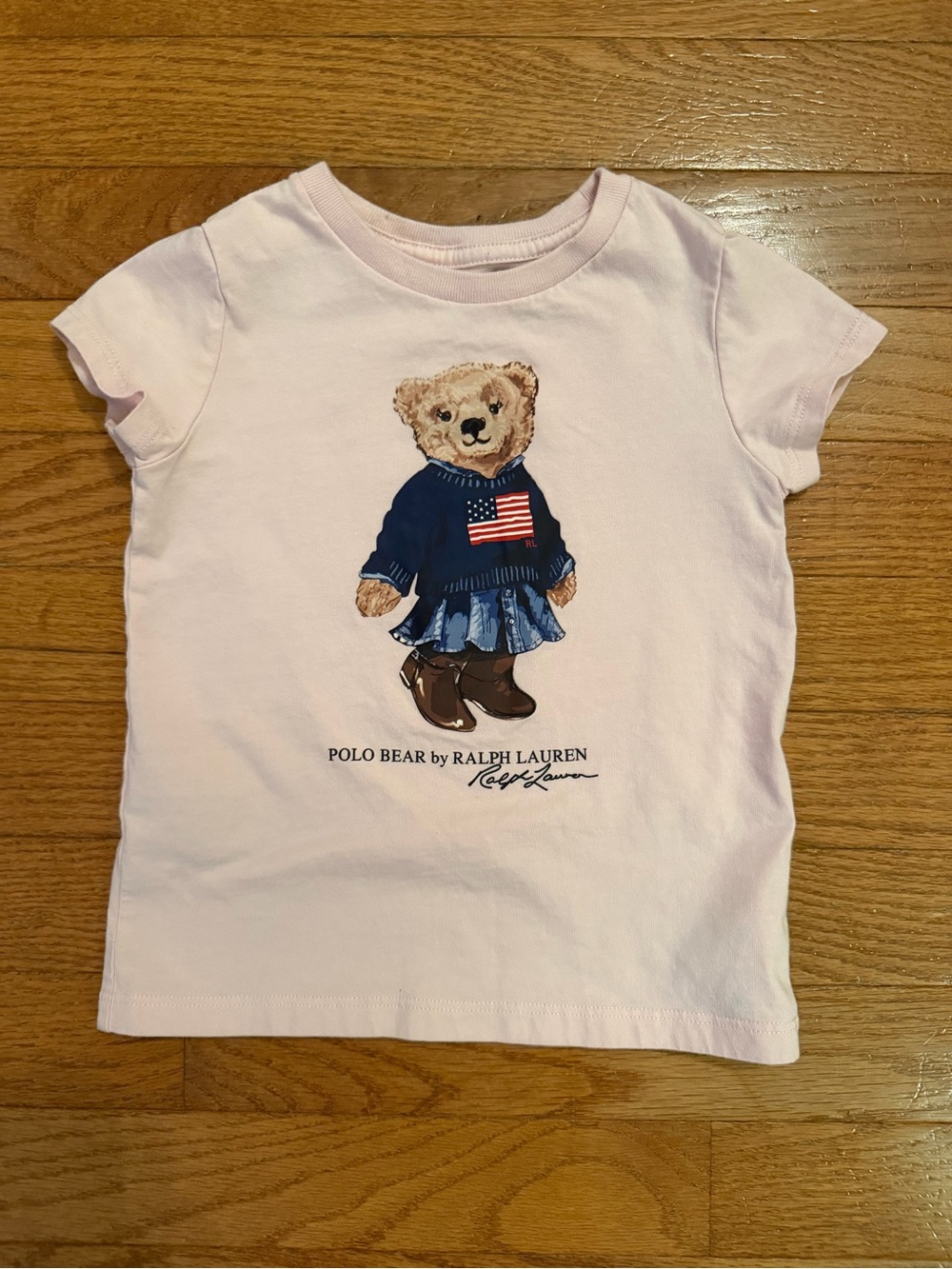 Polo Ralph Lauren Pink Polo Bear American Flag T-Shirt